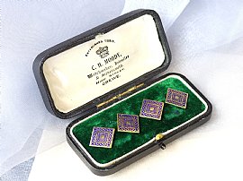 Antique Gold Enamel Cufflinks boxed