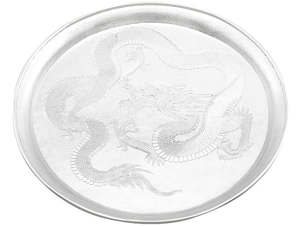 Chinese Silver Dragon Salver