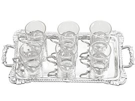 Victorian Silver Drinking Glasses and Tray