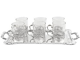 Victorian Silver Drinking Glasses and Tray