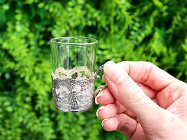 Victorian Silver Drinking Glasses and Tray