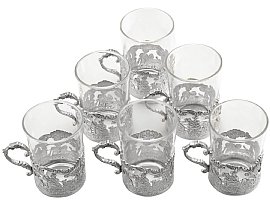 Victorian Silver Drinking Glasses and Tray