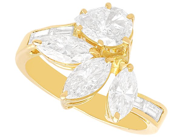 Marquise and Pear Cut Diamond Dress Ring