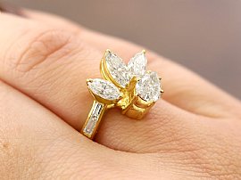 Marquise and Round Cut Diamond Dress Ring