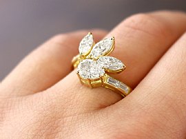 Marquise and Round Cut Diamond Dress Ring