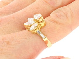 Marquise and Round Cut Diamond Dress Ring