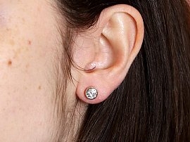 Wearing 1920s Diamond Stud Earrings