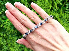 Sapphire and Diamond Bracelet White Gold