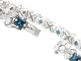 Open Clasp of Sapphire and Diamond Bracelet