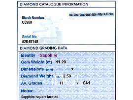 Sapphire and Diamond Bracelet Grading Report