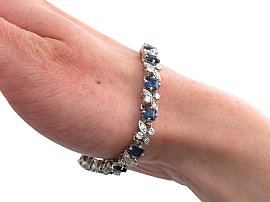 Sapphire and Diamond Bracelet on Wrist