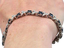 Sapphire and Diamond Bracelet Worn