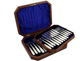 Boxed Antique Silver Dessert Cutlery