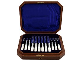 Boxed Antique Silver Dessert Cutlery