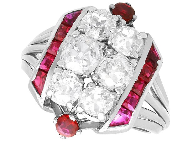 Ruby and Diamond Dress Ring in White Gold