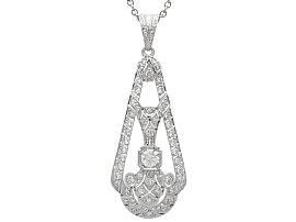 Art Deco 2.20ct Diamond Pendant in White Gold Pendant