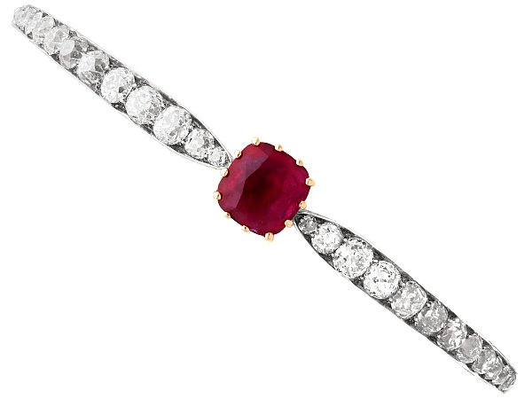 Victorian Ruby and Diamond Bangle for Sale