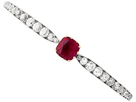 Victorian 2.90ct Ruby and 4.12ct Diamond Bangle 18ct Rose Gold