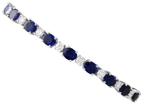 Diamond and Sapphire Line Bracelet for Sale