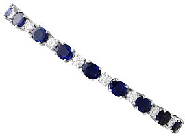 Vintage 11.20ct Sapphire and 3.00ct Diamond Line Bracelet in 18ct White Gold