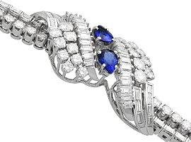 1950s Blue Sapphire and Diamond Bracelet