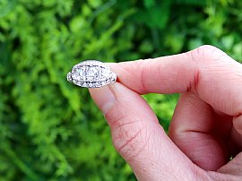 3 Stone Diamond Cluster Ring in Platinum