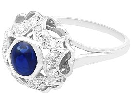 1920s Sapphire Ring with Diamonds