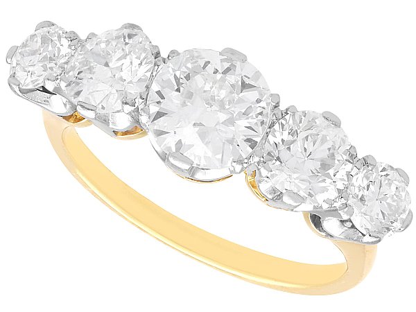 Five Stone Diamond Ring in Yellow Gold