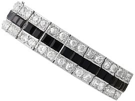 6.84ct Onyx 15.40ct Diamond  Bracelet in Platinum