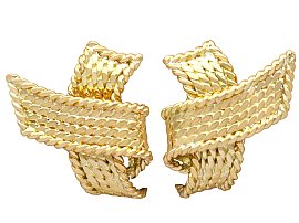 Vintage 18ct Yellow Gold Clip On Earrings by Mauboussin