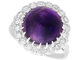 Cabochon Amethyst Ring in Platinum for Sale