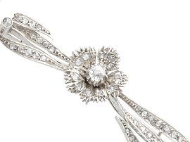 Antique Floral Diamond Necklace in White Gold detail