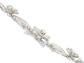 Antique Floral Diamond Necklace in White Gold detail