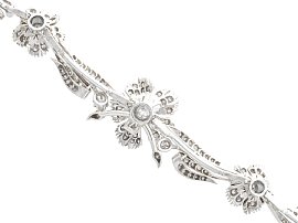 Antique Floral Diamond Necklace in White Gold reverse