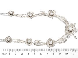 Antique Floral Diamond Necklace in White Gold size