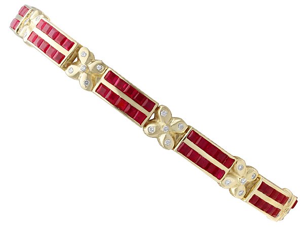 Ruby and Diamond Bracelet in Yellow Gold