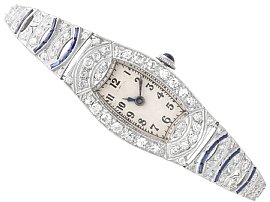 Sapphire and Diamond Watch - Art Deco