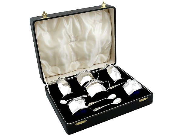 Sterling Silver 6 Piece Condiment Set Chester