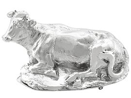 Antique Sterling Silver Cow Pill Box; C9075