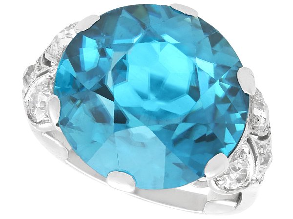 Zircon Engagement Ring in White Gold for Sale