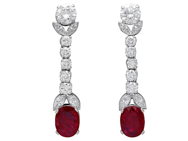 Luxury Earrings with Ruby and Diamond for Sale