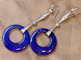 Antique Lapis Lazuli Earrings