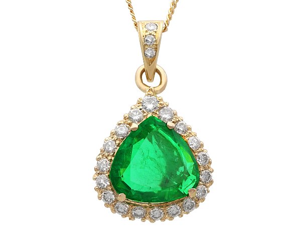 Pear Cut Emerald Necklace Pendant for Sale