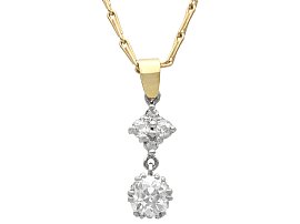 0.91ct Diamond Drop Pendant Necklace 18ct Yellow Gold 