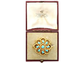 Turquoise and Gold brooch by Garrard Jewellers