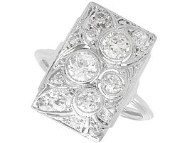 Rectangular 1.25ct Multi Diamond Dress Ring in Platinum