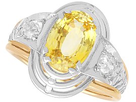 Oval Yellow Sapphire Ring Antique