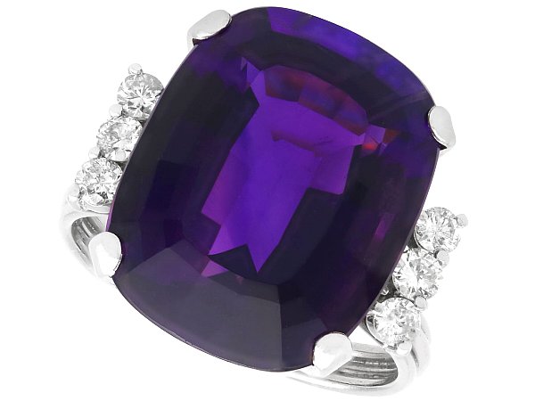 Cushion Cut Amethyst Engagement Ring for Sale