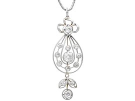 2.14ct Diamond and 15ct Yellow Gold Pendant - Antique Victorian