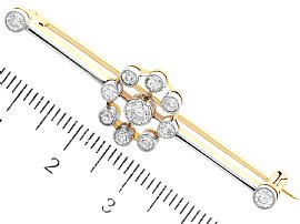 Diamond Bar Brooch size 